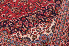 Traditional handmade Persian vintage distressed Red Blue Hand Knotted RECTANGLE 100% WOOL area rug 9X13