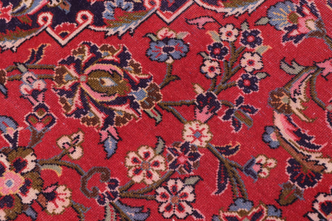 handmade Vintage Kashan Red Blue Hand Knotted RECTANGLE 100% WOOL area rug 9' x 13'