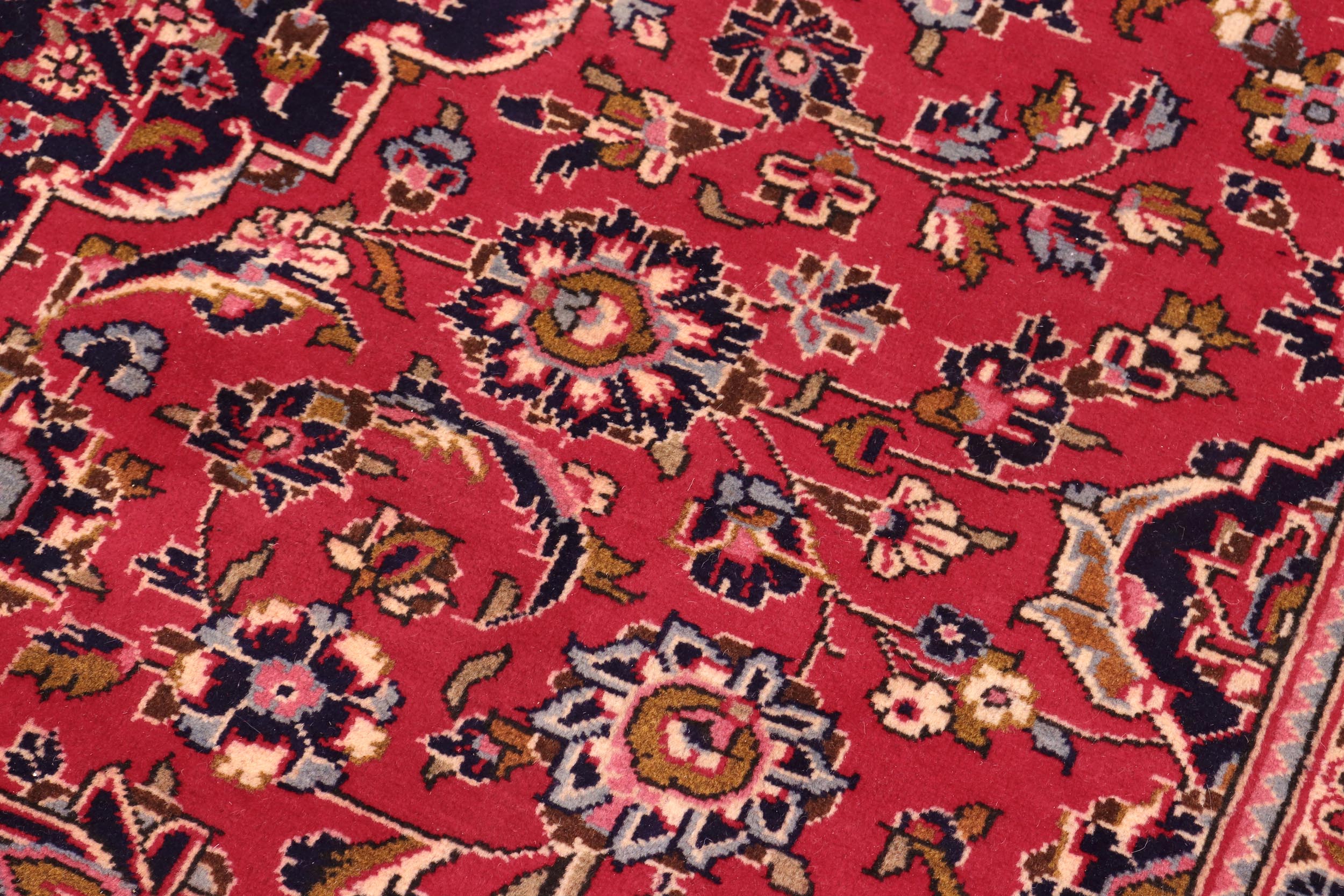 handmade Traditional Kashan Red Blue Hand Knotted RECTANGLE 100% WOOL area rug 8 x 11