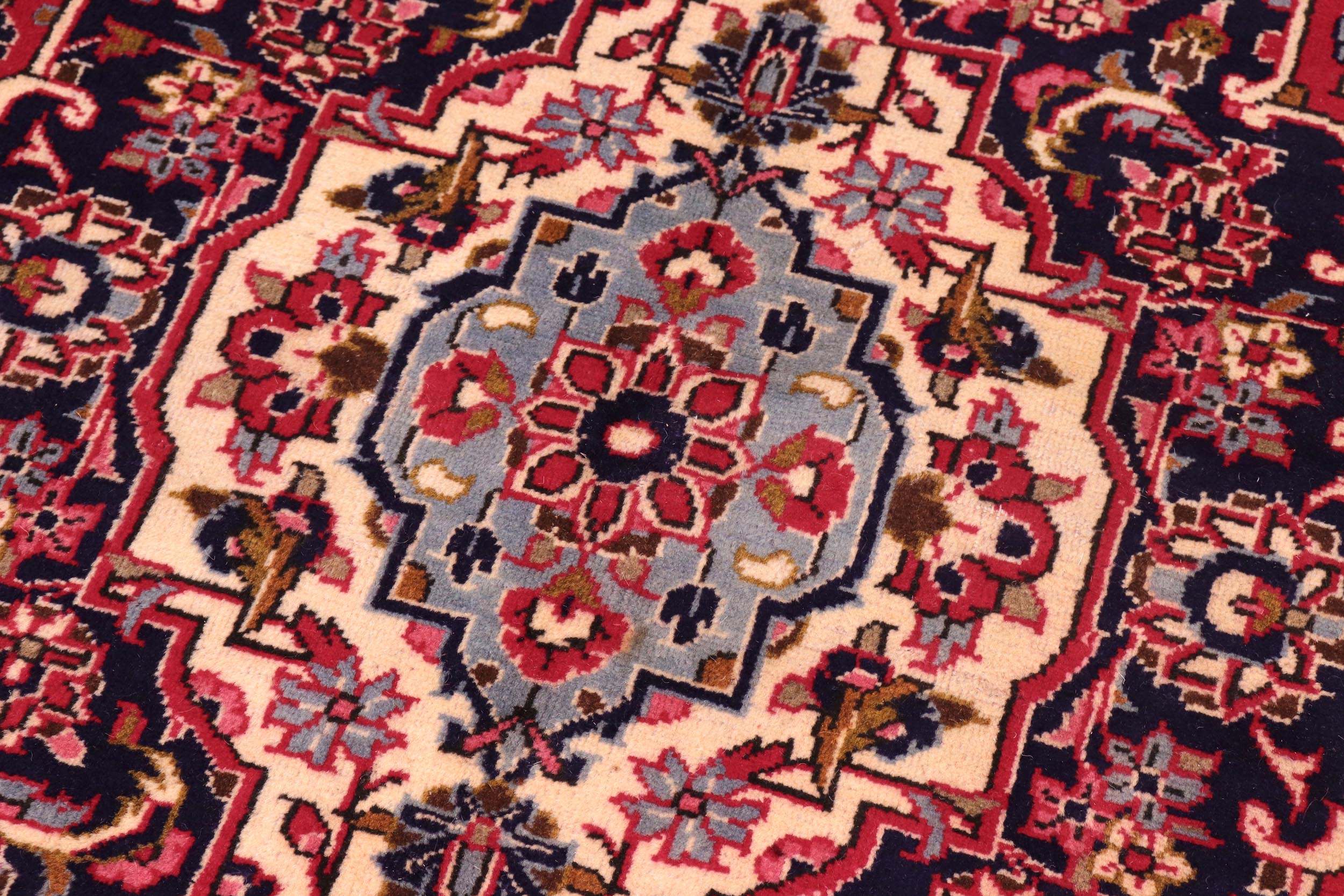 handmade Traditional Kashan Red Blue Hand Knotted RECTANGLE 100% WOOL area rug 8 x 11