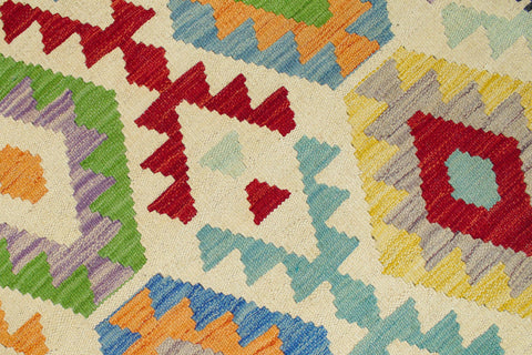 handmade Geometric Kilim Beige Charcoal Hand-Woven RECTANGLE 100% WOOL area rug 7 x 10