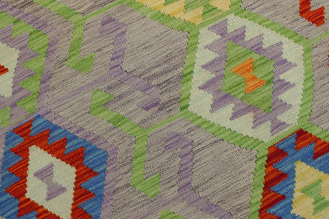 handmade Modern Kilim Purple Rust Hand-Woven RECTANGLE 100% WOOL area rug 7x10