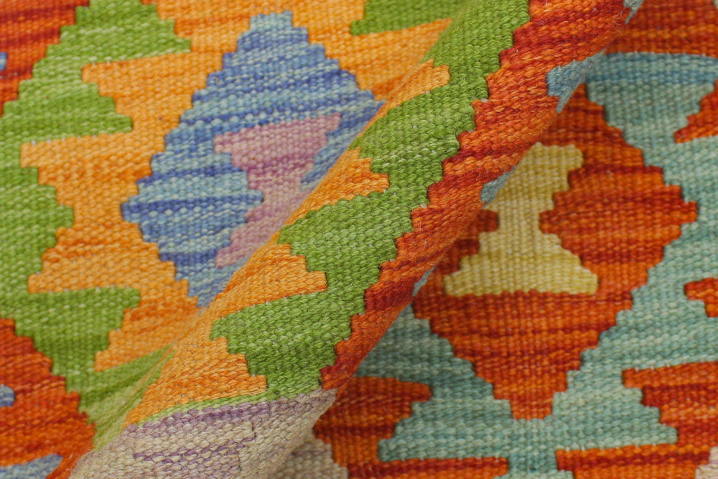 handmade Geometric Kilim Rust Beige Hand-Woven RECTANGLE 100% WOOL area rug 5 x 7