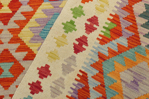 handmade Geometric Kilim Rust Beige Hand-Woven RECTANGLE 100% WOOL area rug 5 x 7