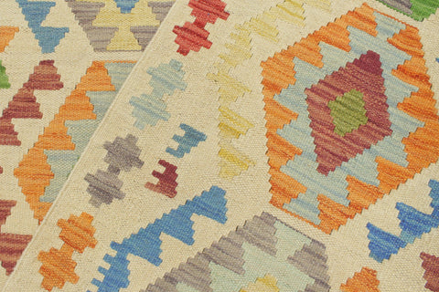 handmade Geometric Kilim Beige Red Hand-Woven RECTANGLE 100% WOOL area rug 7 x 10