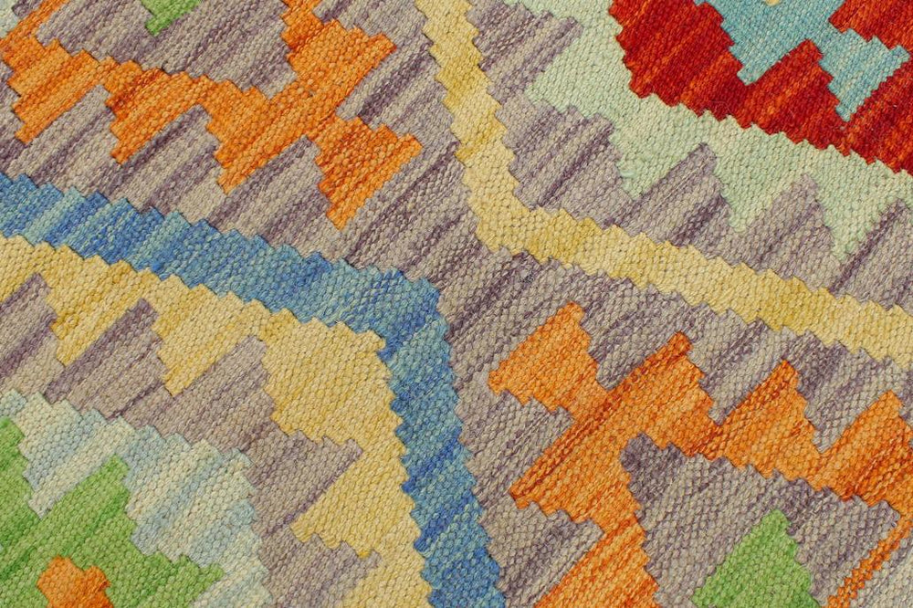 Flat Weave Kilim Antique Navaho Vintage handmade Geometric Kilim Purple Beige Hand-Woven Rectangle 100% Wool Area Rug 5x6 