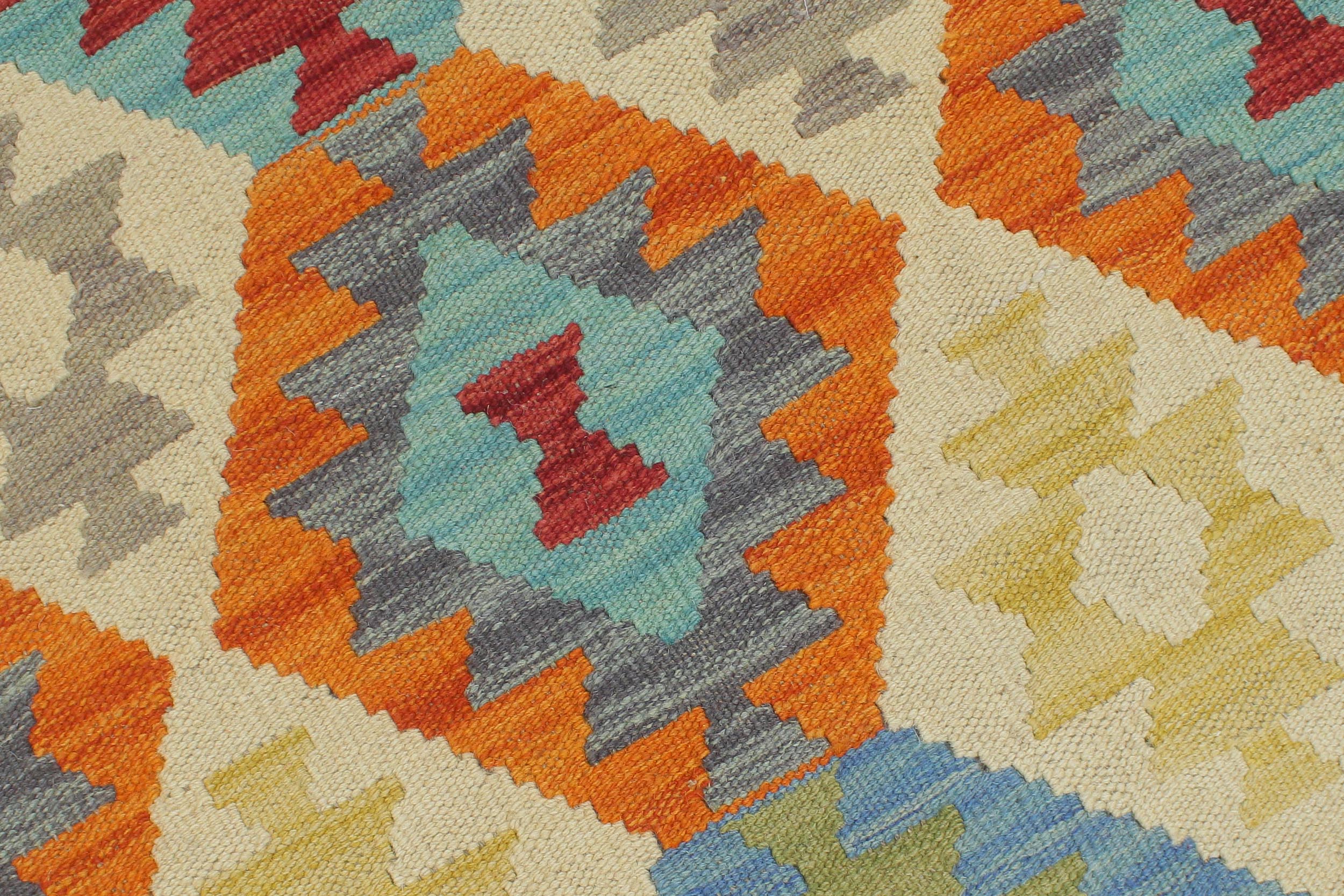 handmade Geometric Kilim Beige Gray Hand-Woven RECTANGLE 100% WOOL area rug 5 x 7