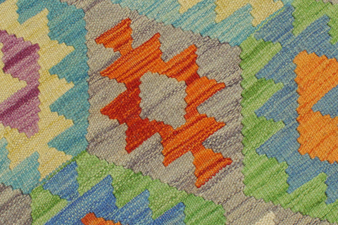 handmade Geometric Kilim Purple Blue Hand-Woven RECTANGLE 100% WOOL area rug 6 x 8
