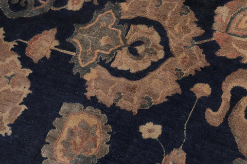 handmade Traditional Agra Drk.green Dark Gold Hand Knotted RECTANGLE 100% WOOL area rug 10'X14'