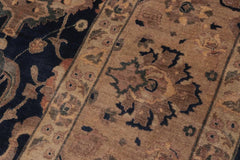 handmade Traditional Agra Drk.green Dark Gold Hand Knotted RECTANGLE 100% WOOL area rug 10'X14'