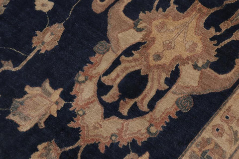 handmade Traditional Agra Drk.green Dark Gold Hand Knotted RECTANGLE 100% WOOL area rug 10'X14'