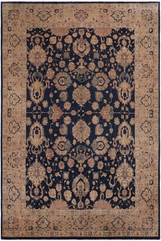 handmade Traditional Agra Drk.green Dark Gold Hand Knotted RECTANGLE 100% WOOL area rug 10'X14'