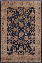 handmade Traditional Agra Drk.green Dark Gold Hand Knotted RECTANGLE 100% WOOL area rug 10'X14'
