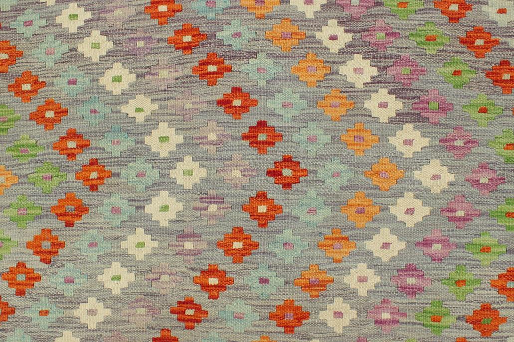 Flat Weave Kilim Antique Navaho Vintage handmade Modern Kilim Purple Rust Hand-Woven Rectangle 100% Wool Area Rug 7x10 