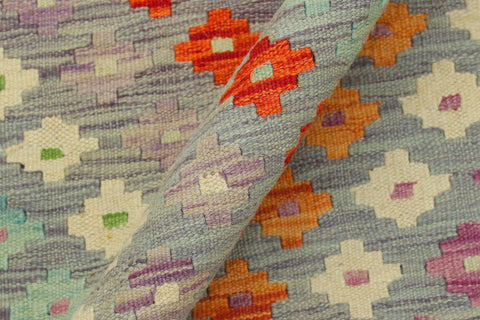 handmade Modern Kilim Purple Rust Hand-Woven RECTANGLE 100% WOOL area rug 7x10