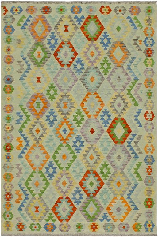Flat Weave Kilim Antique Navaho Vintage handmade Geometric Kilim Blue Rust Hand-Woven Rectangle 100% Wool Area Rug 6x8 