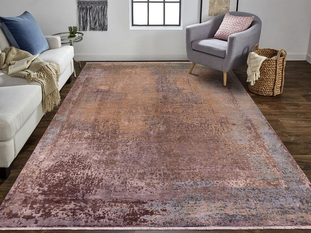 handmade Modern Modern Gray Blue Hand Knotted RECTANGLE WOOL&SILK area rug 9X12