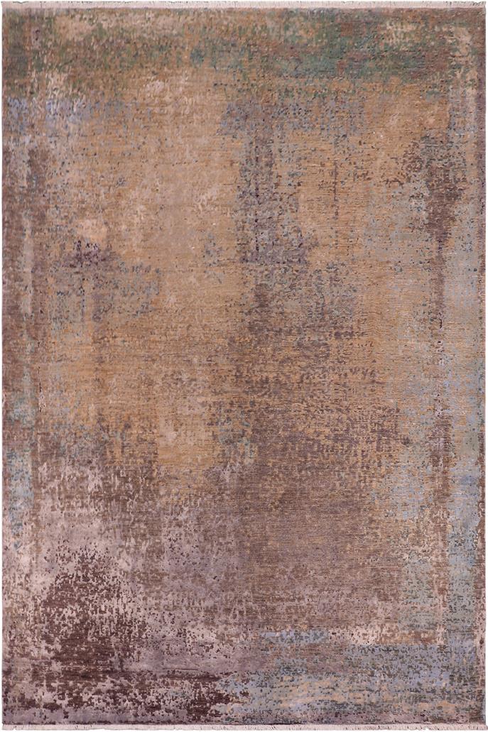 handmade Modern Modern Gray Blue Hand Knotted RECTANGLE WOOL&SILK area rug 9X12