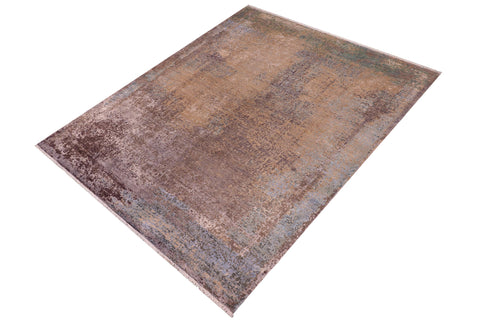 handmade Modern Modern Gray Blue Hand Knotted RECTANGLE WOOL&SILK area rug 9' x 12'