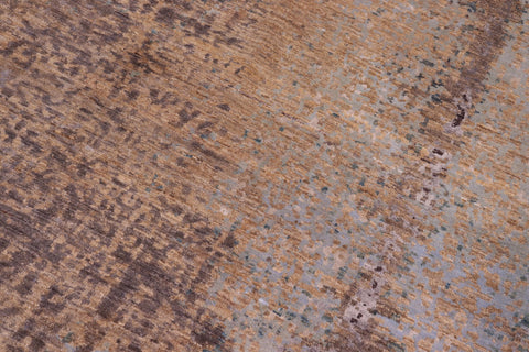 handmade Modern Modern Gray Blue Hand Knotted RECTANGLE WOOL&SILK area rug 9' x 12'
