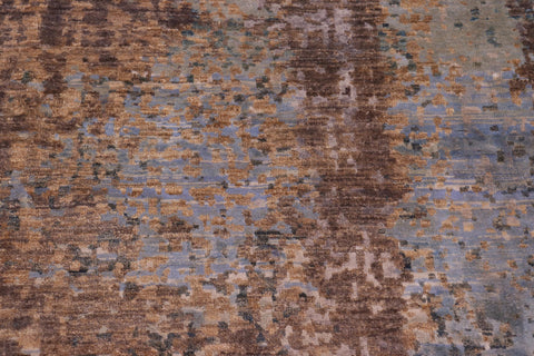 handmade Modern Modern Gray Blue Hand Knotted RECTANGLE WOOL&SILK area rug 9' x 12'