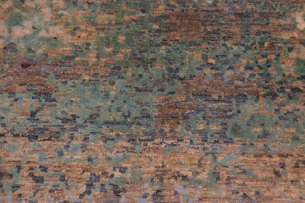 handmade Modern Modern Gray Blue Hand Knotted RECTANGLE WOOL&SILK area rug 9X12