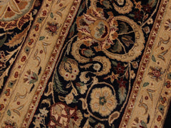 handmade Traditional Lahore Blue Beige Hand Knotted RECTANGLE 100% WOOL area rug 10x14