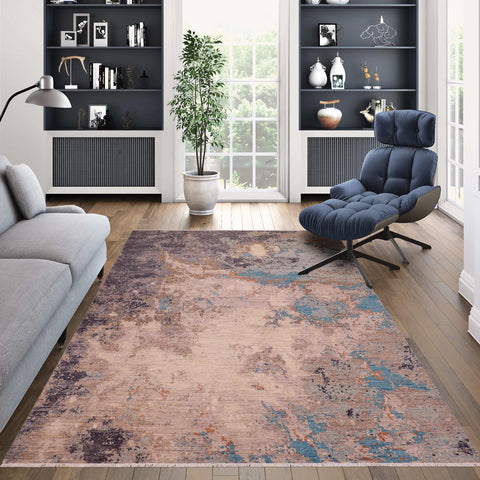 handmade Modern Modern Gray Blue Hand Knotted RECTANGLE WOOL&SILK area rug 9' x 12'