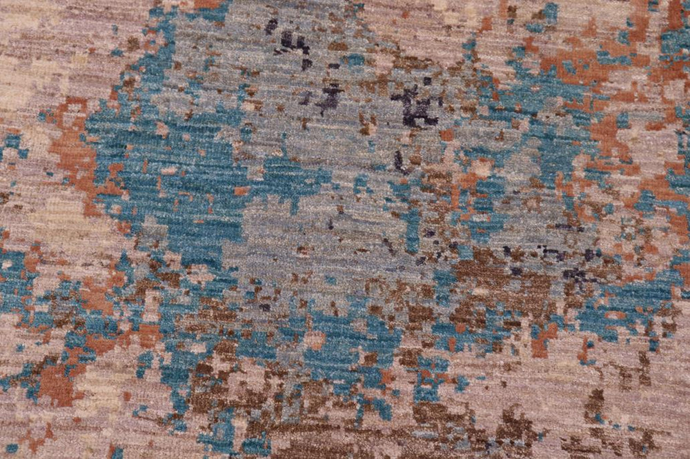 handmade Modern Modern Gray Blue Hand Knotted RECTANGLE WOOL&SILK area rug 9X12