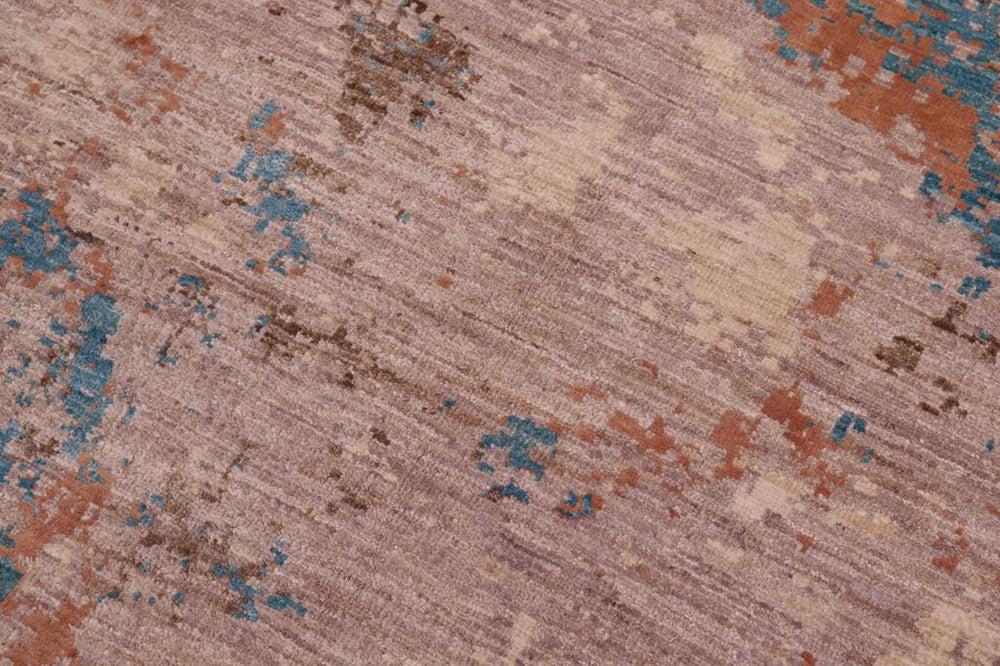 handmade Modern Modern Gray Blue Hand Knotted RECTANGLE WOOL&SILK area rug 9X12