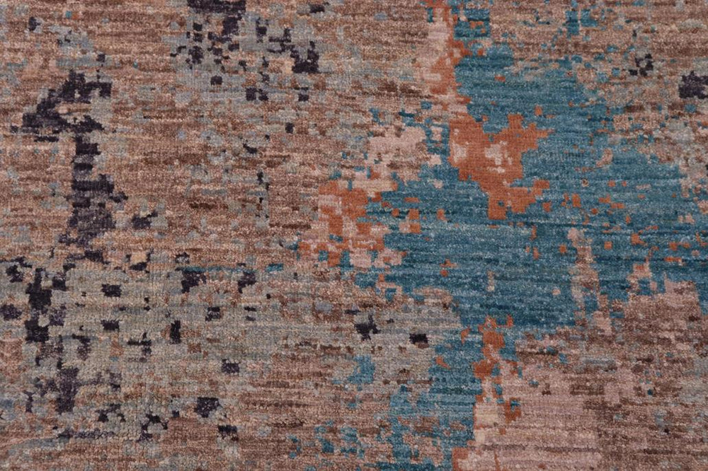 handmade Modern Modern Gray Blue Hand Knotted RECTANGLE WOOL&SILK area rug 9X12