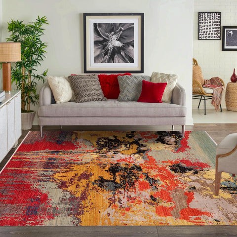 handmade Modern Modern Rust Red Hand Knotted RECTANGLE WOOL&SILK area rug 6' x 9'