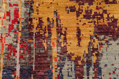 handmade Modern Modern Rust Red Hand Knotted RECTANGLE WOOL&SILK area rug 6' x 9'