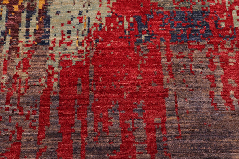 handmade Modern Modern Rust Red Hand Knotted RECTANGLE WOOL&SILK area rug 6' x 9'