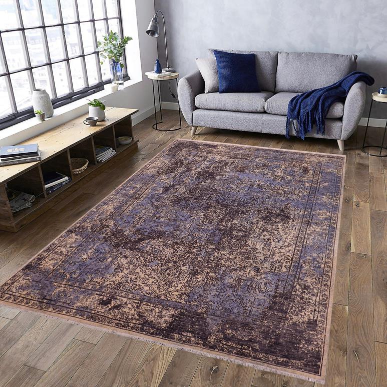 handmade Modern Modern Beige Charcoal Hand Knotted RECTANGLE WOOL&SILK area rug 9X12