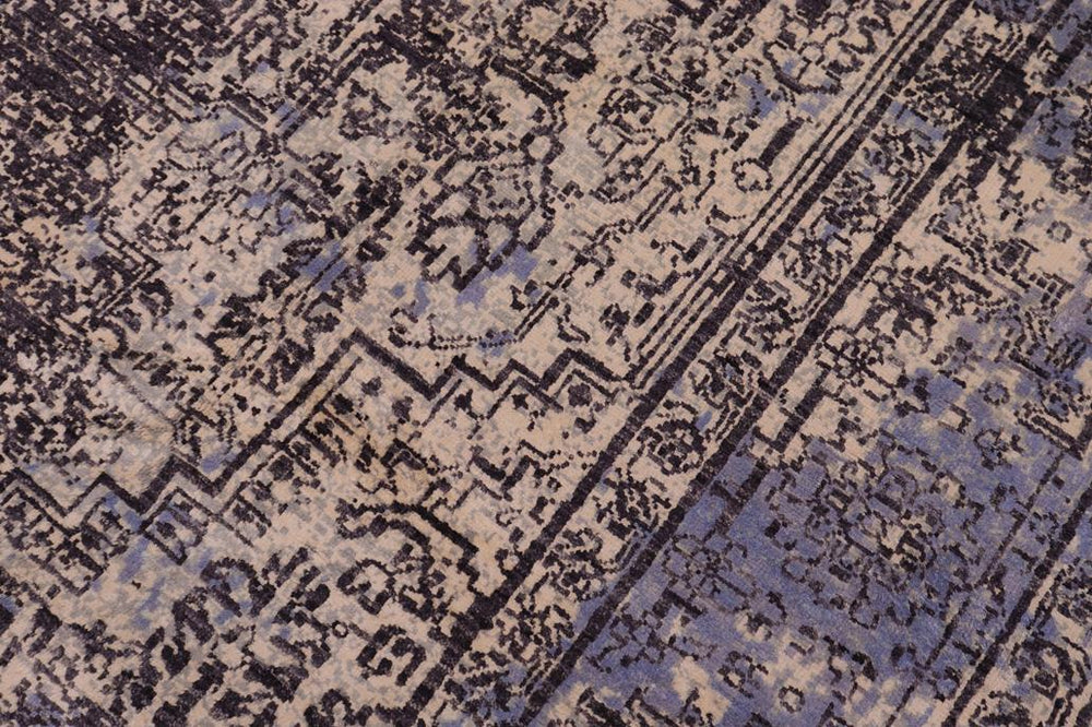 handmade Modern Modern Beige Charcoal Hand Knotted RECTANGLE WOOL&SILK area rug 9X12