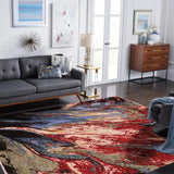 handmade Modern Modern Red Blue Hand Knotted RECTANGLE WOOL&SILK area rug 9 x 12