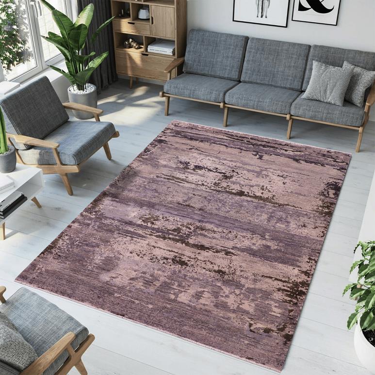 handmade Modern Modern Gray Charcoal Hand Knotted RECTANGLE WOOL&SILK area rug 8X10