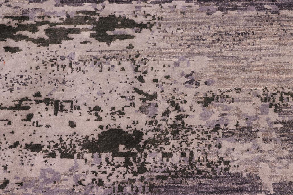 handmade Modern Modern Gray Charcoal Hand Knotted RECTANGLE WOOL&SILK area rug 8X10