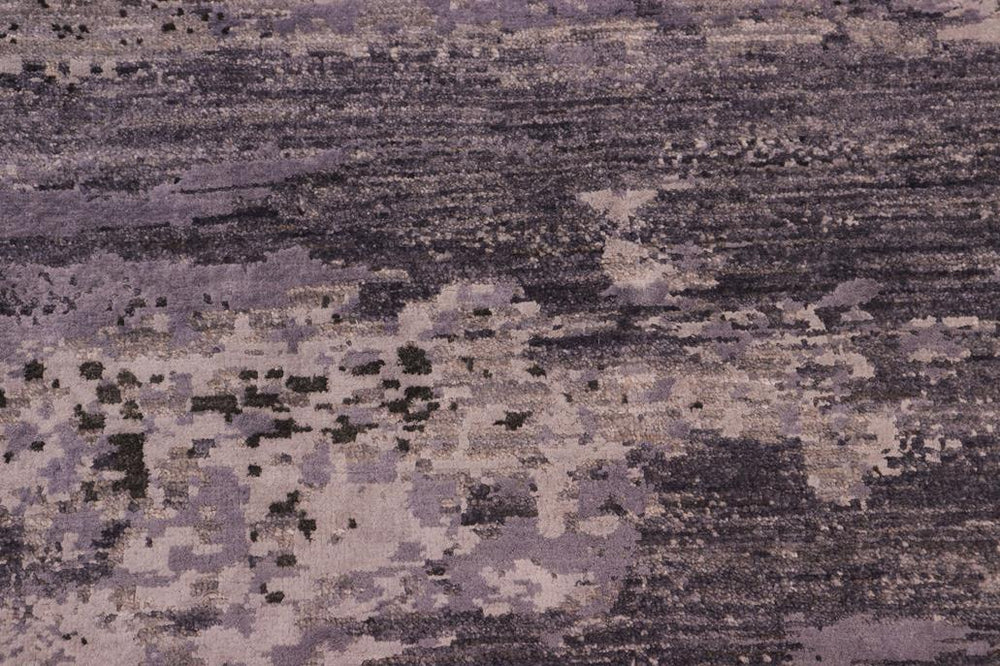 handmade Modern Modern Gray Charcoal Hand Knotted RECTANGLE WOOL&SILK area rug 8X10