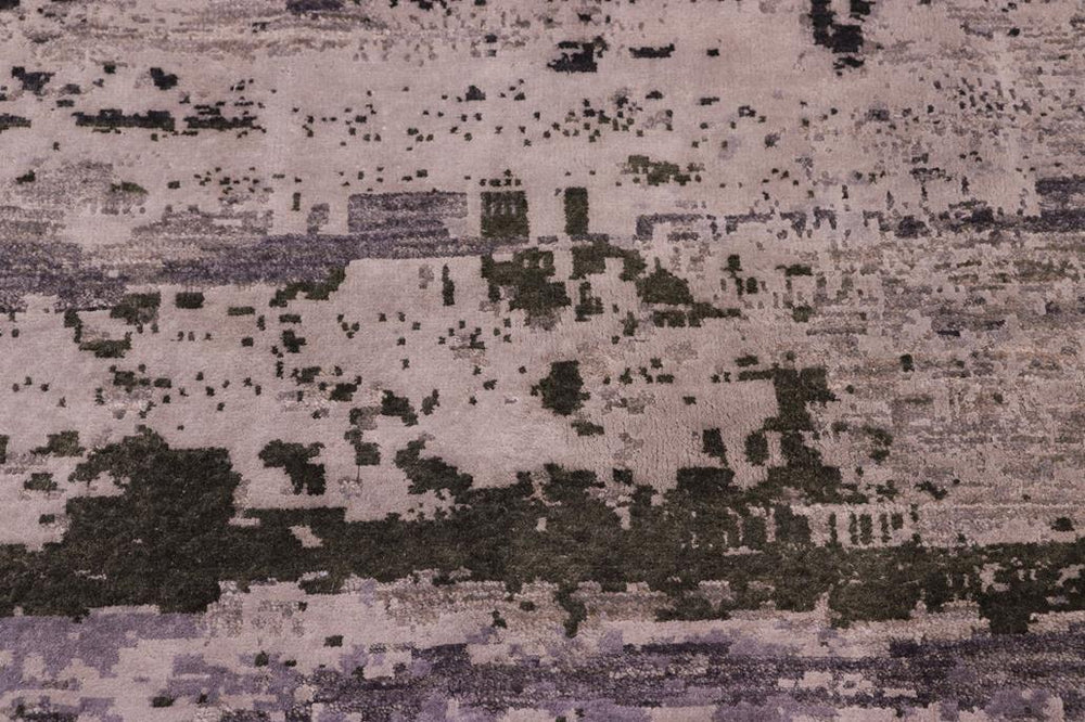 handmade Modern Modern Gray Charcoal Hand Knotted RECTANGLE WOOL&SILK area rug 8X10