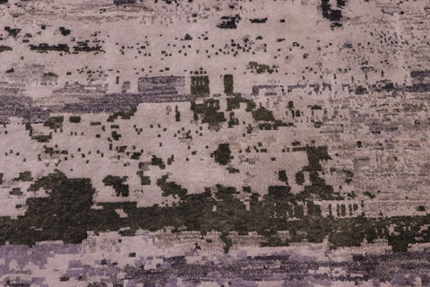 handmade Modern Modern Gray Charcoal Hand Knotted RECTANGLE WOOL&SILK area rug 8' x 10'