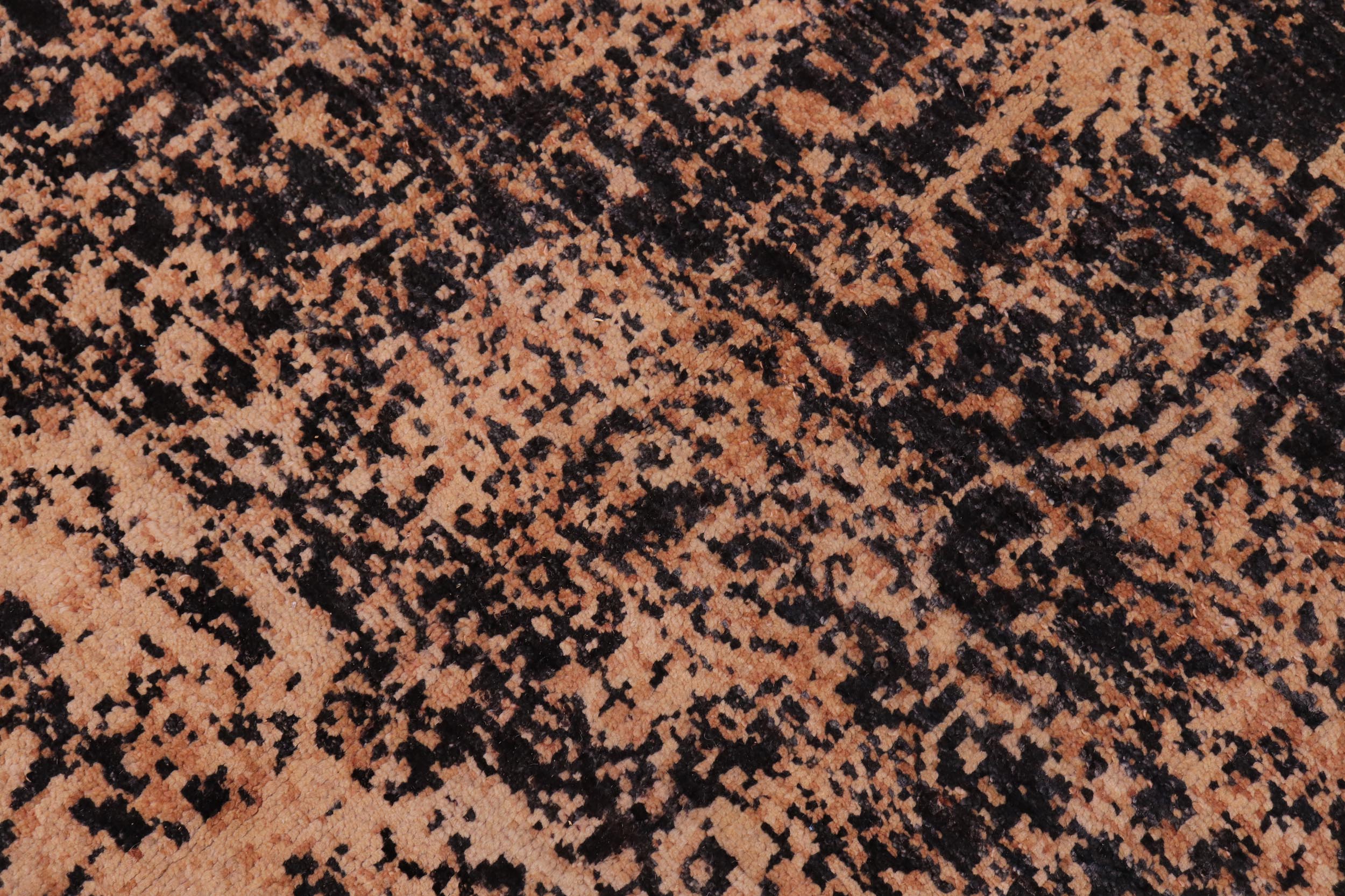 handmade Modern Modern Black Beige Hand Knotted RECTANGLE 100% WOOL area rug 9' x 12'