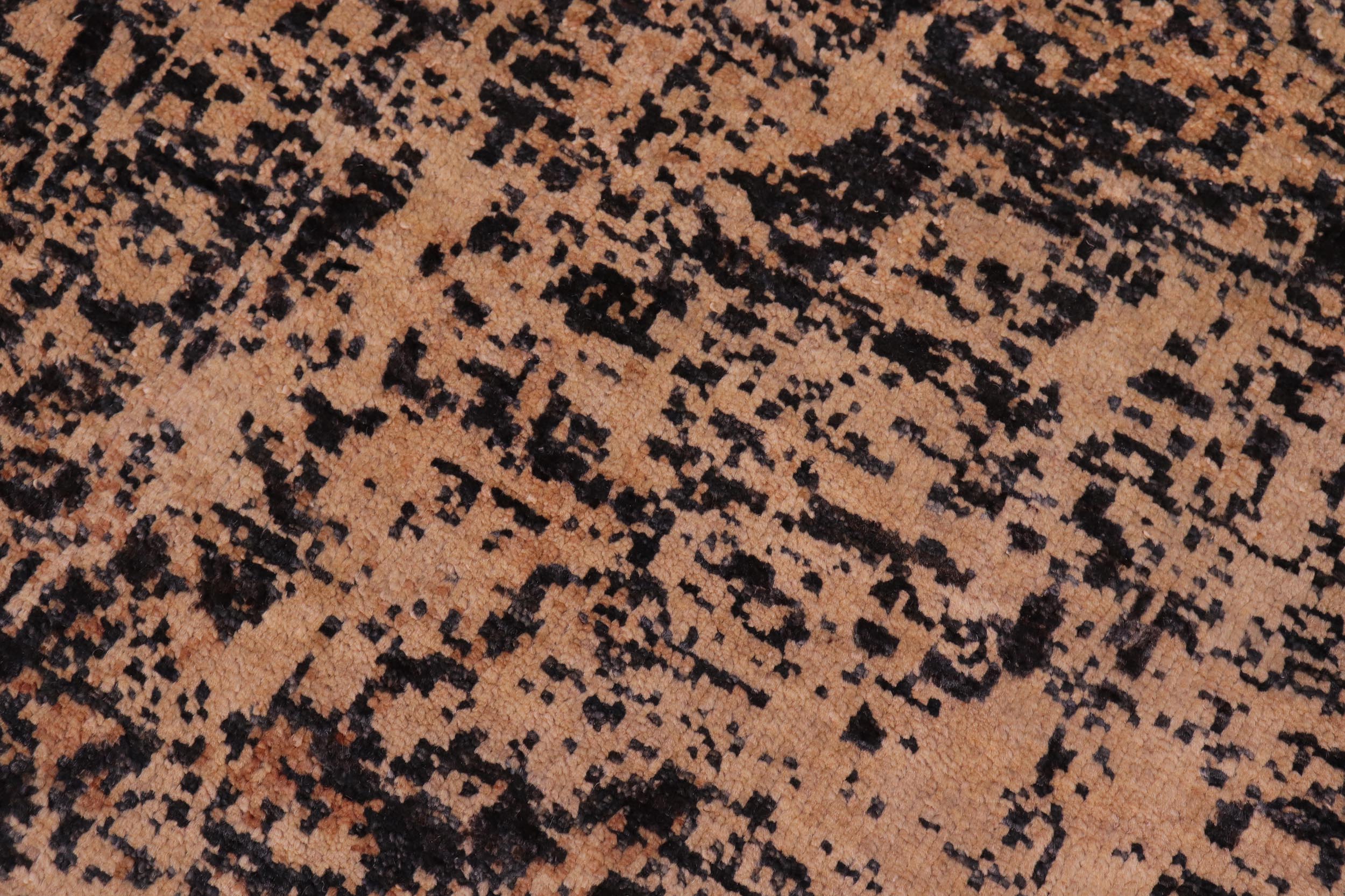 handmade Modern Modern Black Beige Hand Knotted RECTANGLE 100% WOOL area rug 9' x 12'