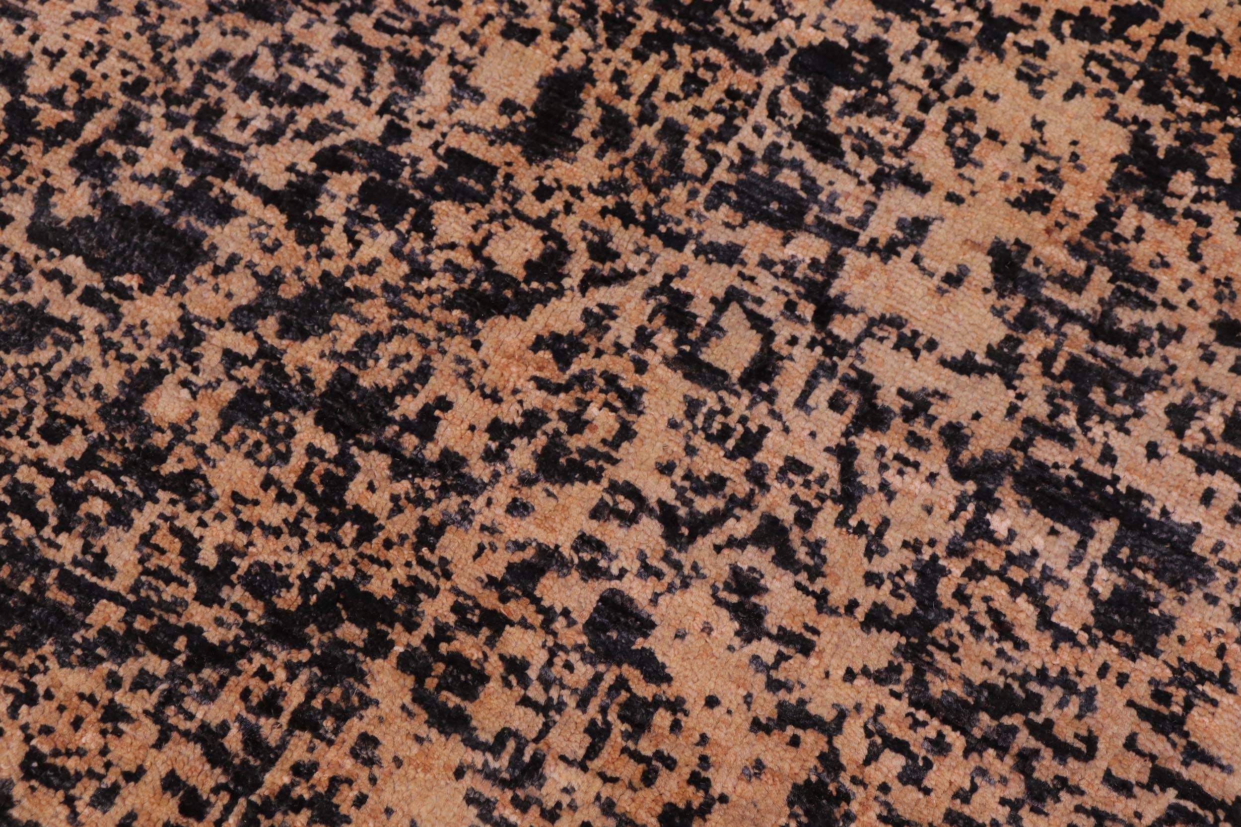 handmade Modern Modern Black Beige Hand Knotted RECTANGLE 100% WOOL area rug 9' x 12'