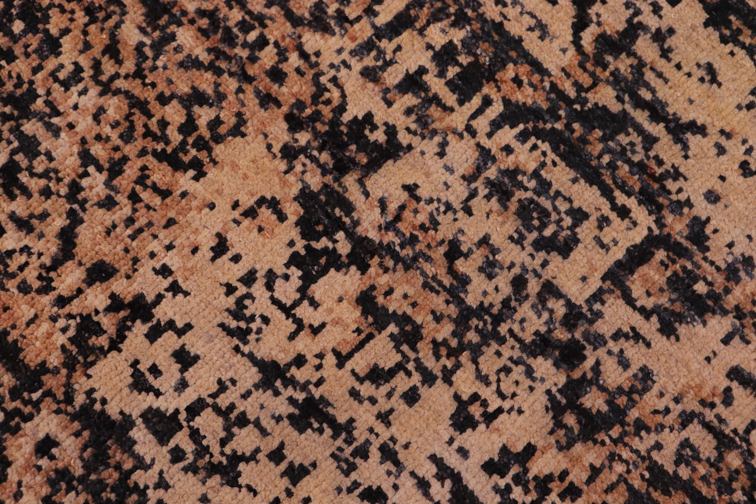 handmade Modern Modern Black Beige Hand Knotted RECTANGLE 100% WOOL area rug 9' x 12'