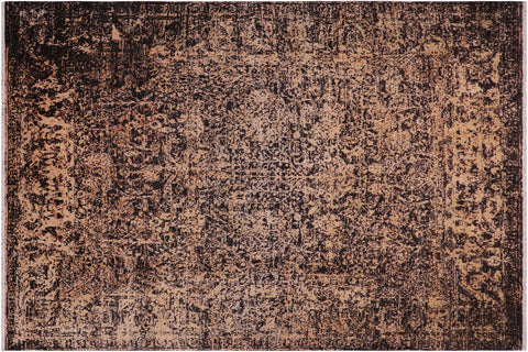 handmade Modern Modern Black Beige Hand Knotted RECTANGLE 100% WOOL area rug 9' x 12'