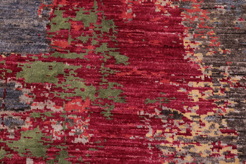 handmade Modern Modern Blue Pink Hand Knotted RECTANGLE WOOL&SILK area rug 9' x 12'