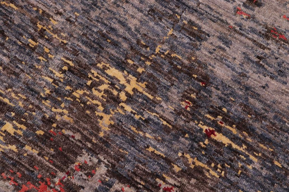 handmade Modern Modern Blue Pink Hand Knotted RECTANGLE WOOL&SILK area rug 9X12