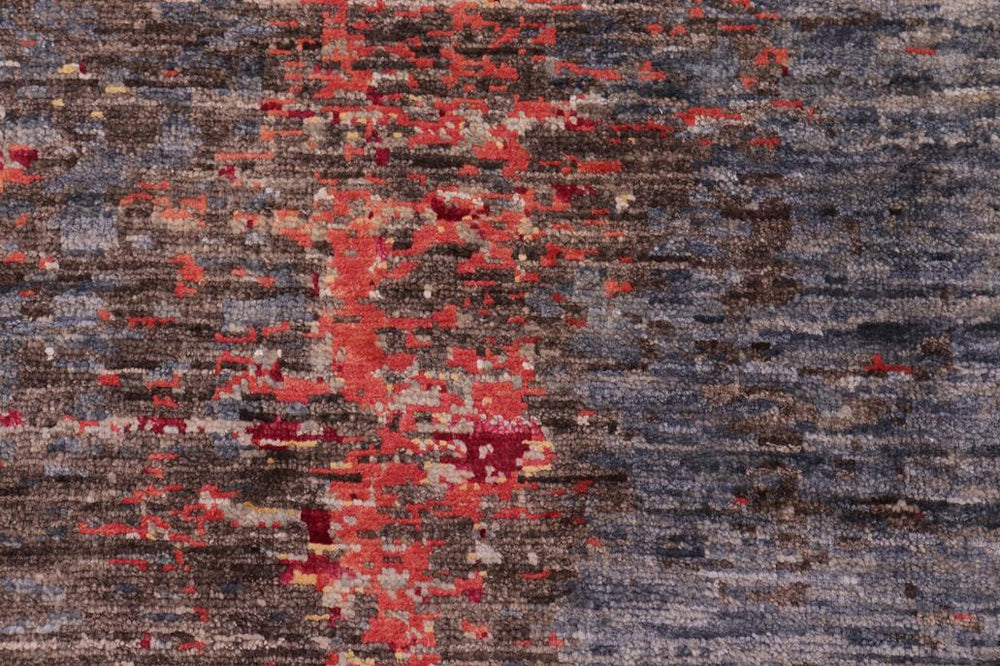 handmade Modern Modern Blue Pink Hand Knotted RECTANGLE WOOL&SILK area rug 9X12